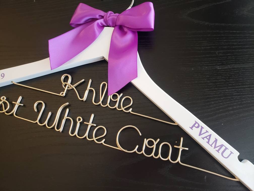 2 Line Medical School Graduation Gift, First White Coat Hanger, Doctor Hanger, Personalized doctor hanger with date and school name