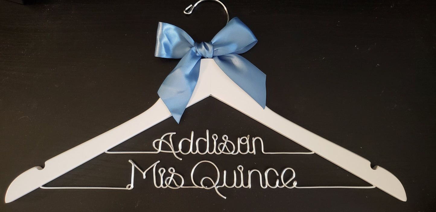 2 Line-Mis Quince Hanger, Name Hanger,mis quince Hanger,Personalized Hanger, 16th birthday gift, Party gift