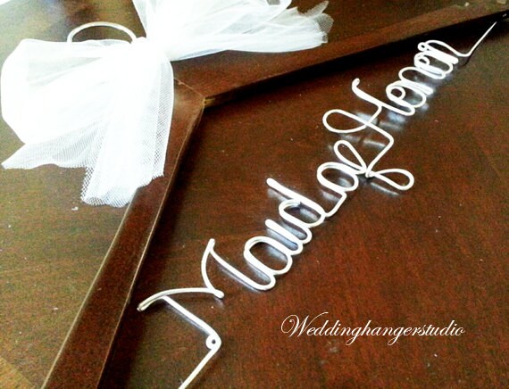 SALE single line Maid of Honor hanger / Wedding Hanger, Personalized Hanger, Bridesmaid Bride