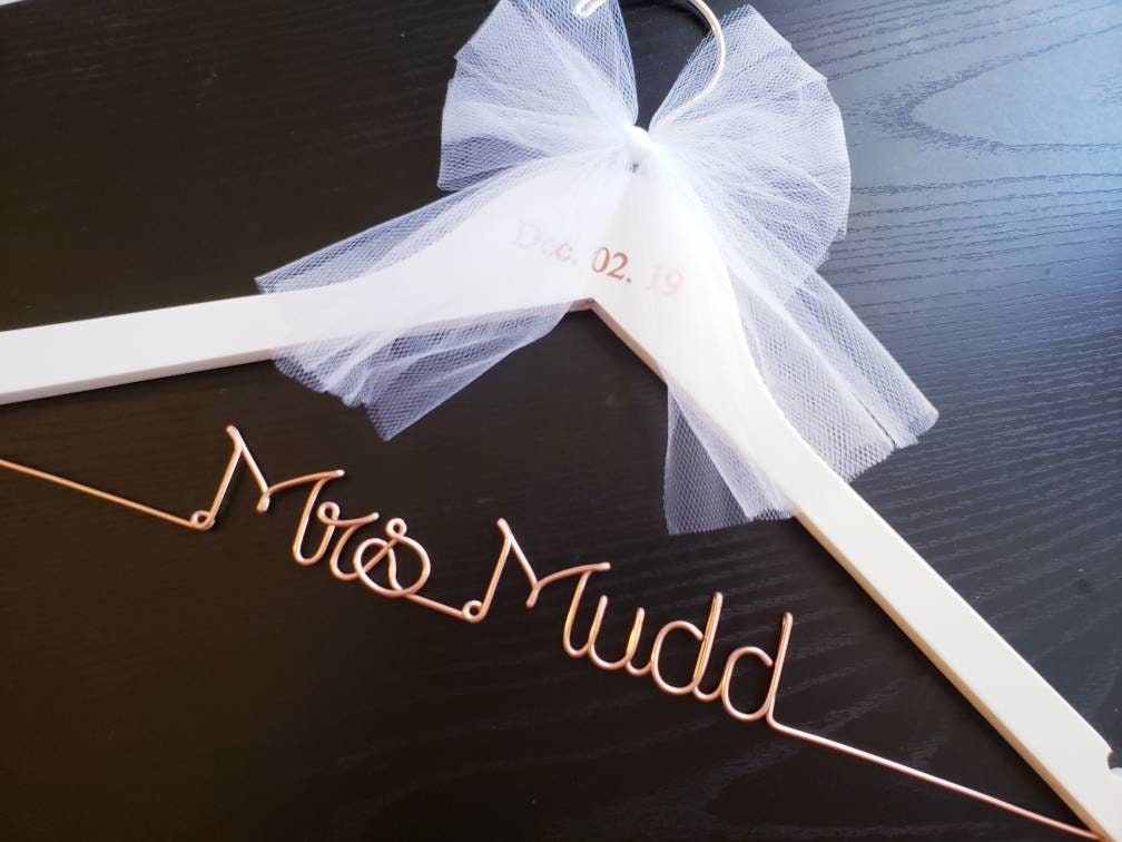 Rose Gold Personalized Bridal Hanger WeddingHangerStudio Rose Gold Personalized Bridal Hanger WeddingHangerStudio