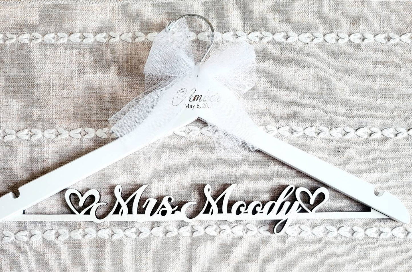 Custom Laser Cut Wooden Bride Hanger