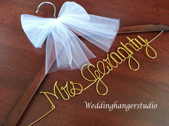 Wedding Hanger for bride or bridesmaid / Bridal gown hanger