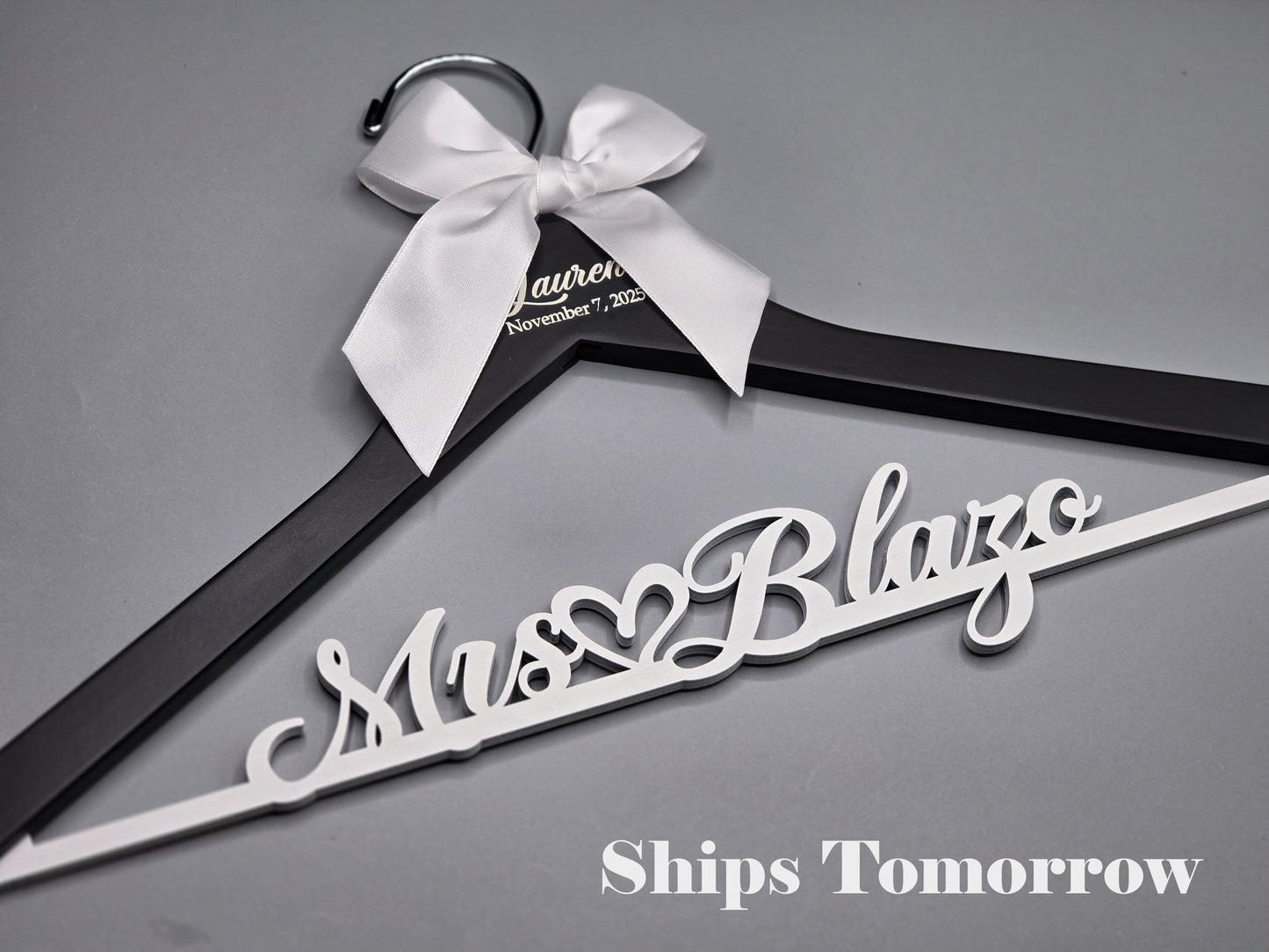 Personalized Modern elegant Bridal Hanger with engraving - SHIP IN 1 DAY