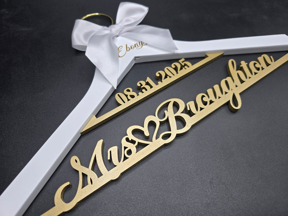 Personalized Bridal Hanger with date WeddingHangerStudio Personalized Bridal Hanger with date WeddingHangerStudio