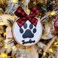 LASER CUT Personalized Ornaments for Dog  | dog paw Ornaments | Personalized Ornaments with Dog name | Christmas Gifts | Wood Slice Ornament