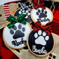 LASER CUT Personalized Ornaments for Dog  | dog paw Ornaments | Personalized Ornaments with Dog name | Christmas Gifts | Wood Slice Ornament