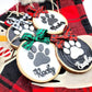 LASER CUT Personalized Ornaments for Dog  | dog paw Ornaments | Personalized Ornaments with Dog name | Christmas Gifts | Wood Slice Ornament