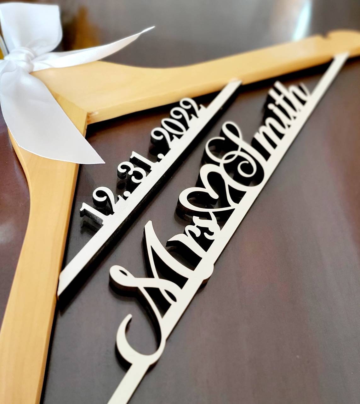 LaserCut / Wedding Dress Hanger / Mrs Hanger / Bride Hanger / Wedding Hanger / Bridesmaid Hanger / Personalized Bridal Gift
