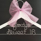 2 Line-. sweet sixteen Hanger, Name Hanger,mis quince Hanger,Personalized Hanger, 16th birthday gift, Party gift, perfect birthday gift