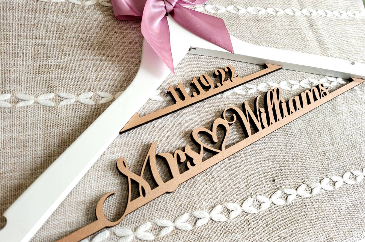 LaserCut / Wedding Dress Hanger / Mrs Hanger / Bride Hanger / Wedding Hanger / Bridesmaid Hanger / Personalized Bridal Gift