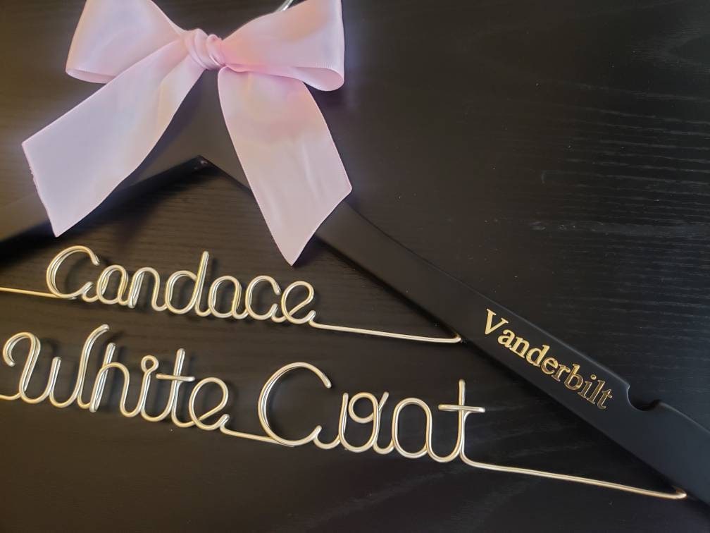 2 Line  Medical School Graduation Gift, First White Coat Hanger, Doctor Hanger, Personalized doctor hanger