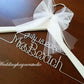 SET of 5, 2-line name hangers with date in wire