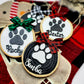 LASER CUT Personalized Ornaments for Dog  | dog paw Ornaments | Personalized Ornaments with Dog name | Christmas Gifts | Wood Slice Ornament