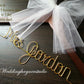 SET of 5 single line wedding hangers / Bride hangers / Bulk Discount / Wedding Dress hanger / Name hanger / Mrs. hanger