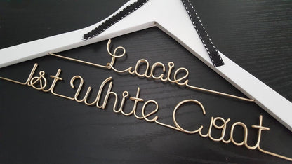 2 Line  Medical School Graduation Gift, First White Coat Hanger, Doctor Hanger, Personalized doctor hanger
