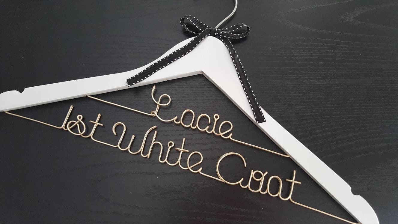 2 Line  Medical School Graduation Gift, First White Coat Hanger, Doctor Hanger, Personalized doctor hanger