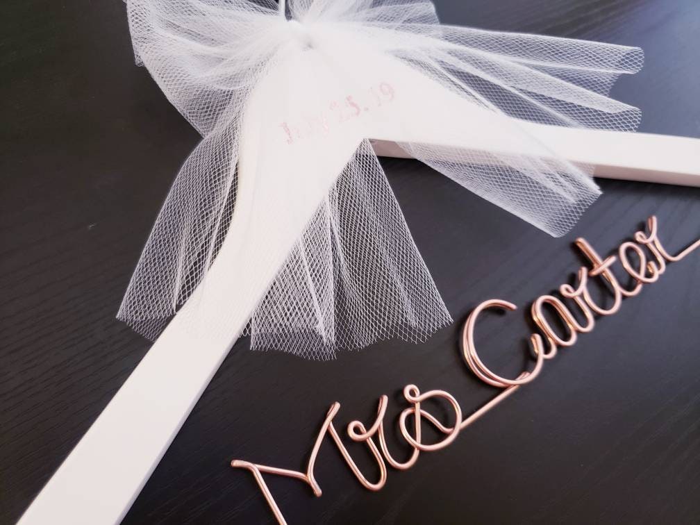 Rose Gold Personalized Bridal Hanger WeddingHangerStudio Rose Gold Personalized Bridal Hanger WeddingHangerStudio