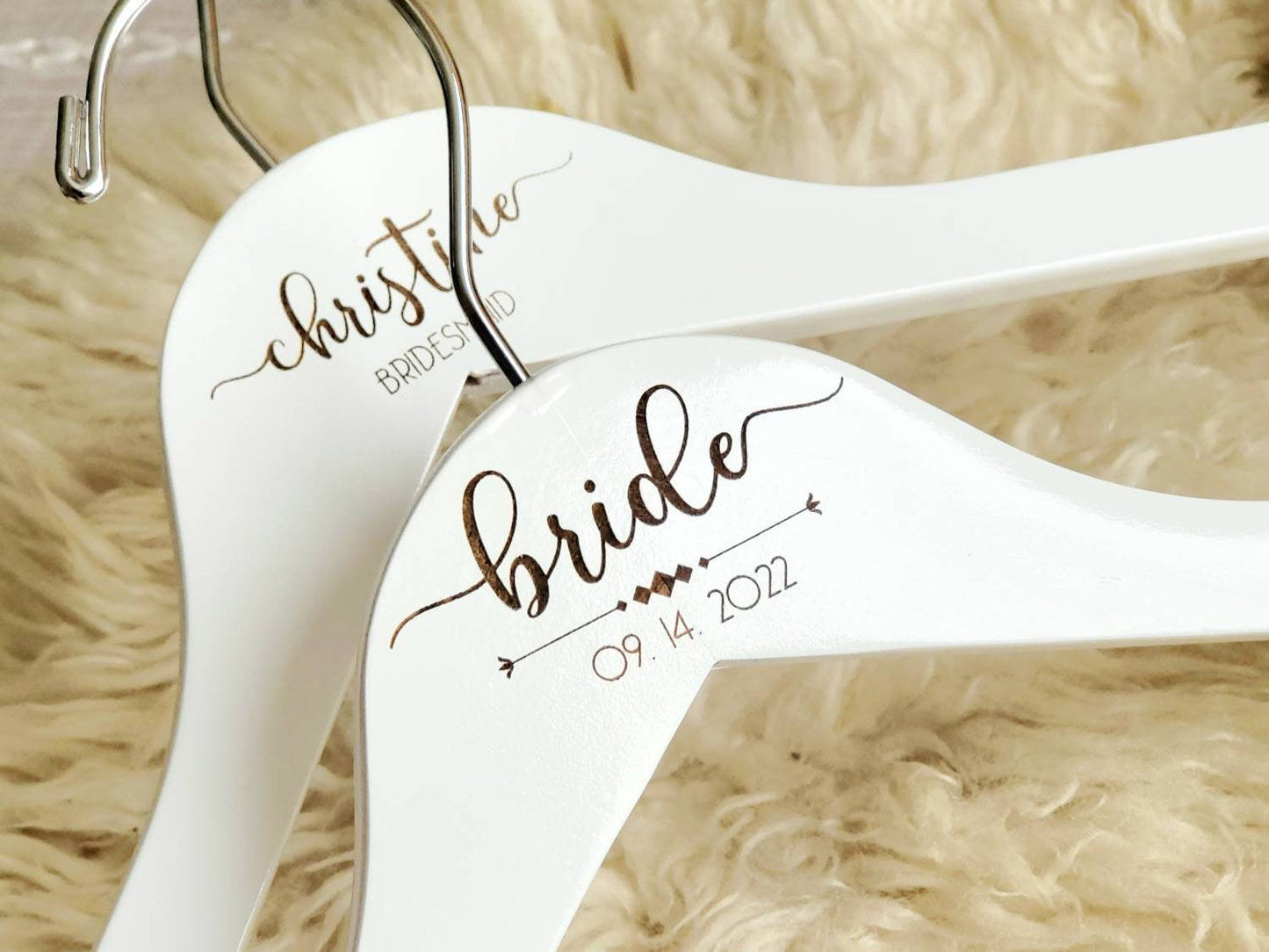 Personalized Bridesmaid Hangers - Wedding Hanger - Wooden Engraved Hanger - Bridal Dress Hanger - Wedding Name Hangers
