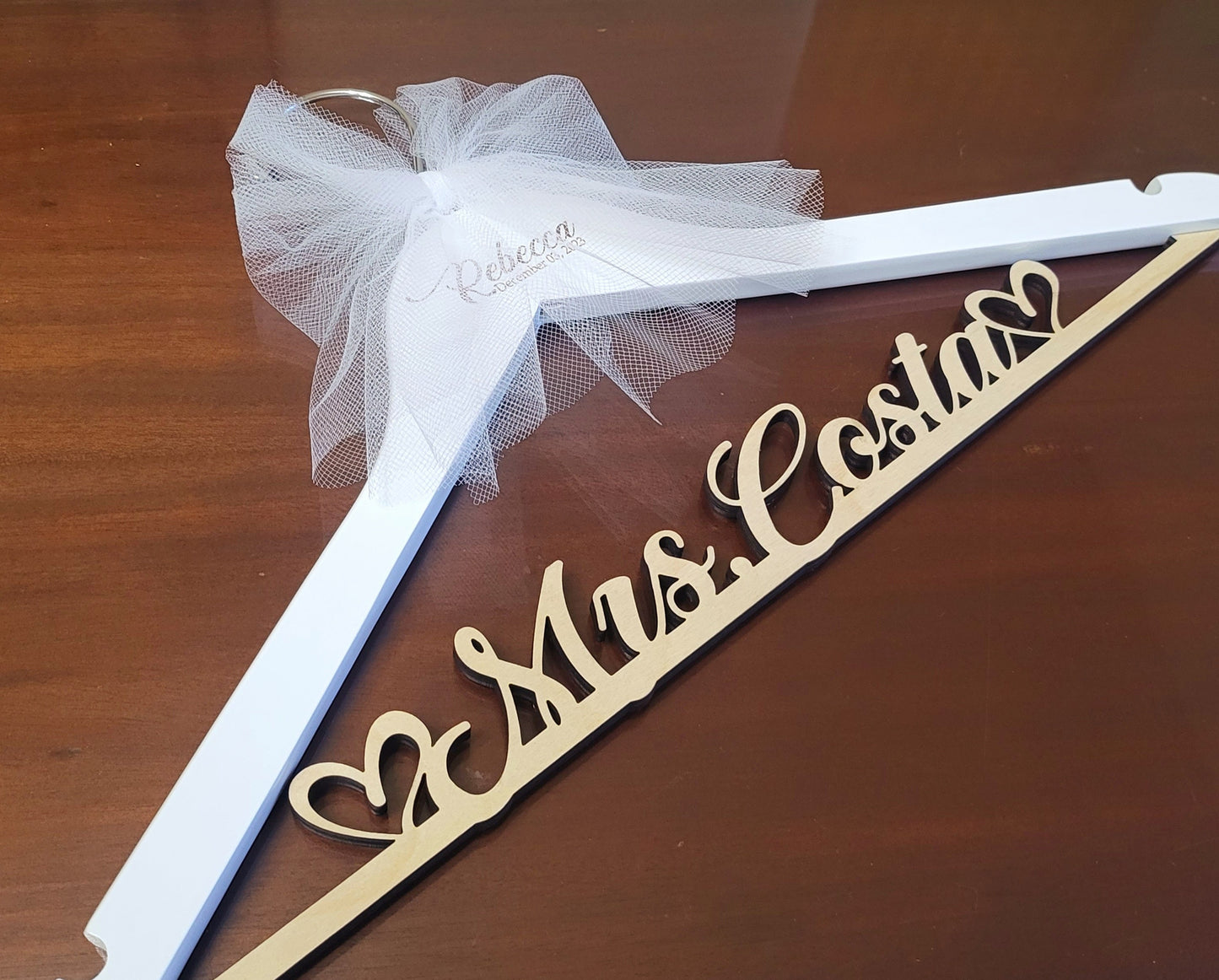 Laser Cut /laser engraving/ Wedding Dress Hanger / Mrs Hanger / Bride Hanger / Wedding Hanger / Bridesmaid Hanger / Personalized Bridal Gift