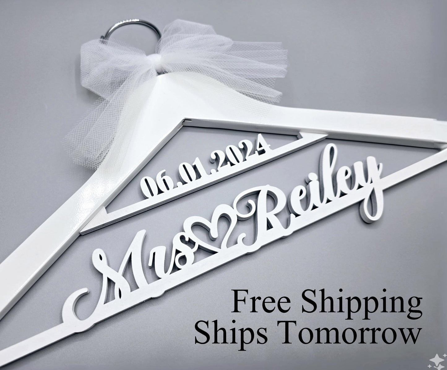 SHIP IN 1 DAY/Laser Cut / Wedding Dress Hanger /Bride Hanger /Wedding Hanger /Bridesmaid Hanger /Personalized Bridal Gift