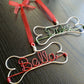 Ships in 1-3 days / Personalized ornament for pet/ Handmade Wire Bone / Wire Pet's Name Ornament / Dog Ornament / Dog Christmas Gift