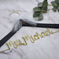 Scriot font wired name wedding hanger with date and first name laser engraved
